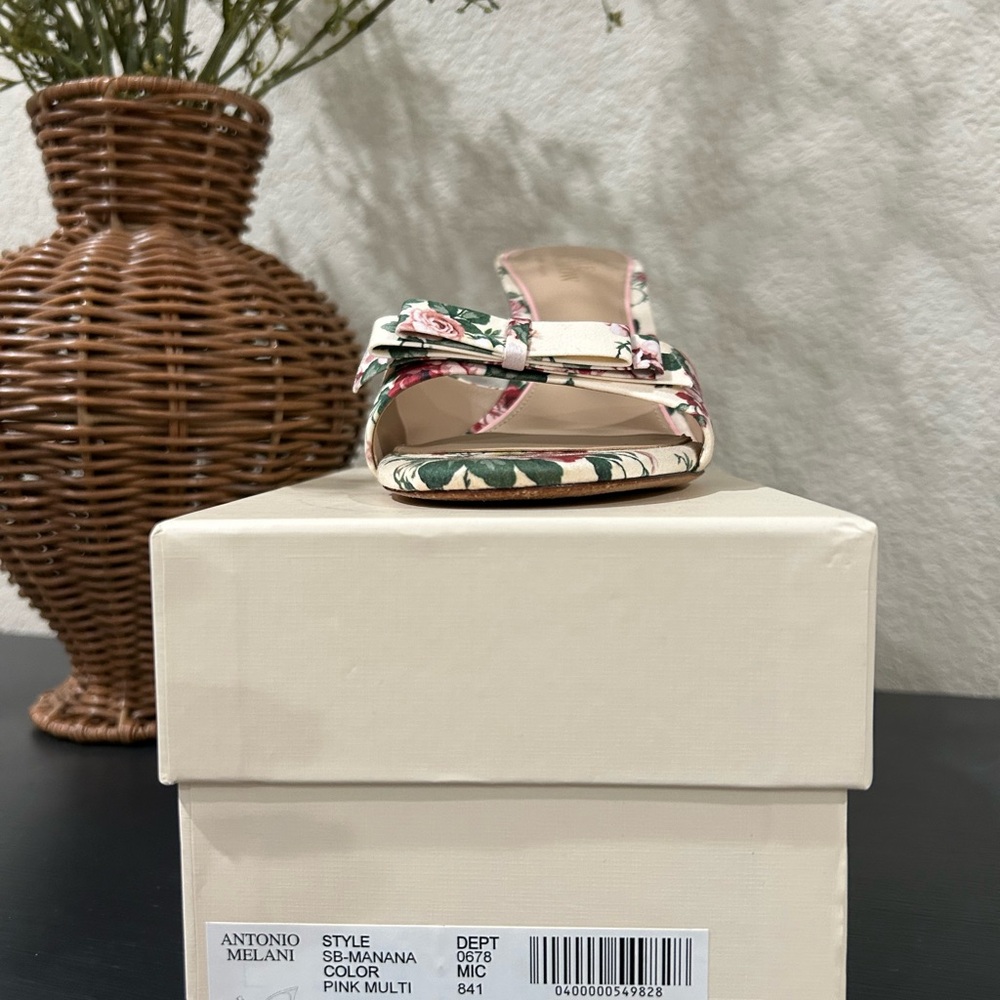 Antonio Melani Pink and Cream Floral Heels - Picture 3 of 3